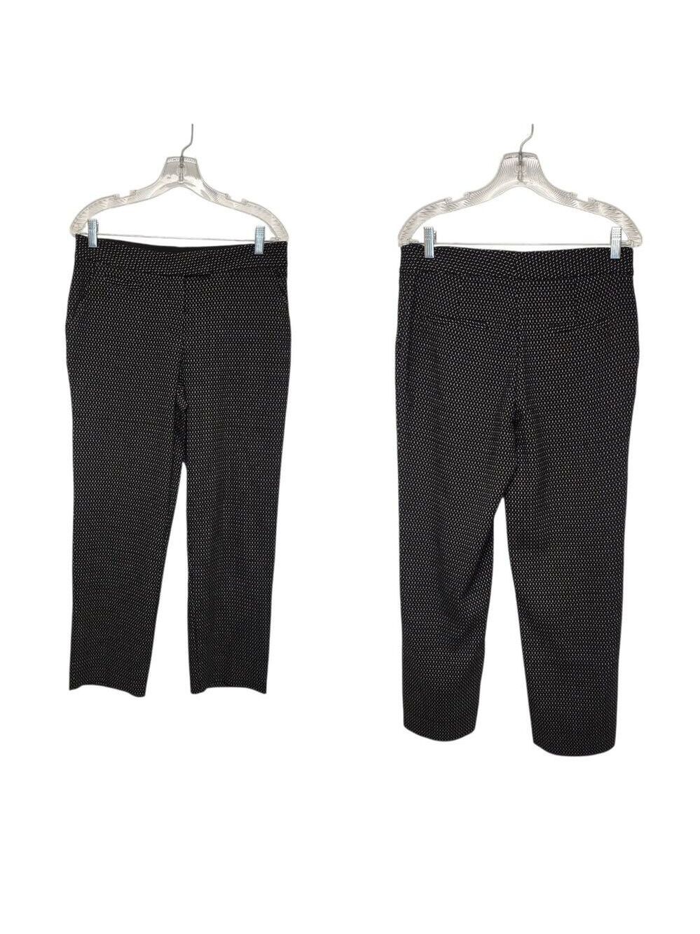 Investments Pinstripe Black/White Straight-Leg Business Casual/Dress Pants Sz 8R